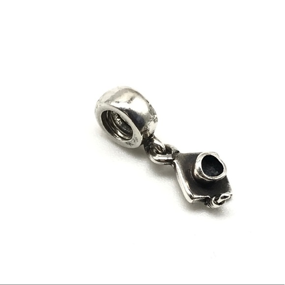 Pandora Retired Graduation Cap Hat Dangle Charm - Picture 1 of 4